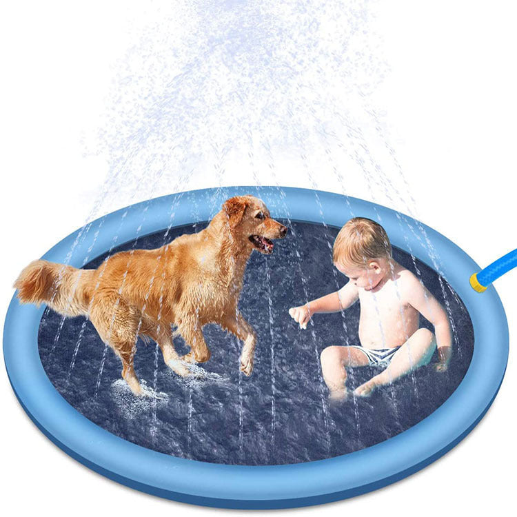 Halkfri stänkskydd för barn och hundpool sommar utomhus vattenleksaker Rolig fontän lekmatta