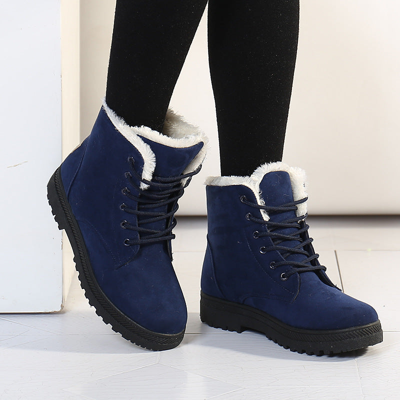 Women's Winter Snow Boots - Warm Plush Ankle Boots 1-3cm