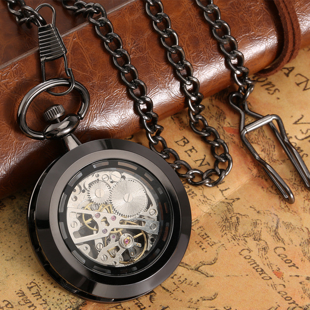 Men's Retro Skeleton Casual Simple Mechanical Pocket Watch - Nostalgic Elegant Timeless Sophisticated Masculine