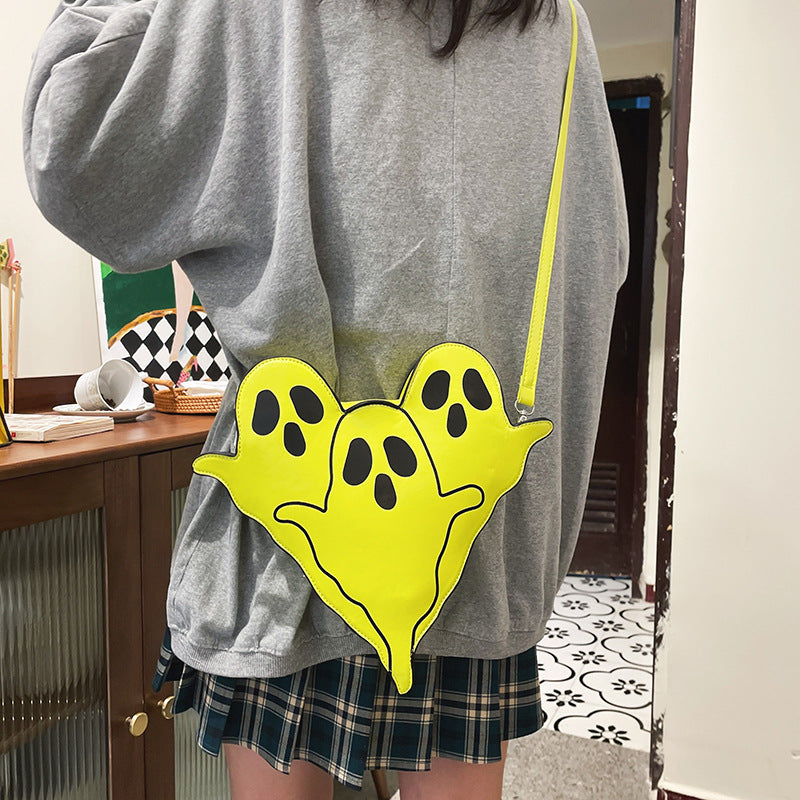 3D Ghost Phone Purse - Cute Halloween Crossbody Bag with Cartoon Character Design