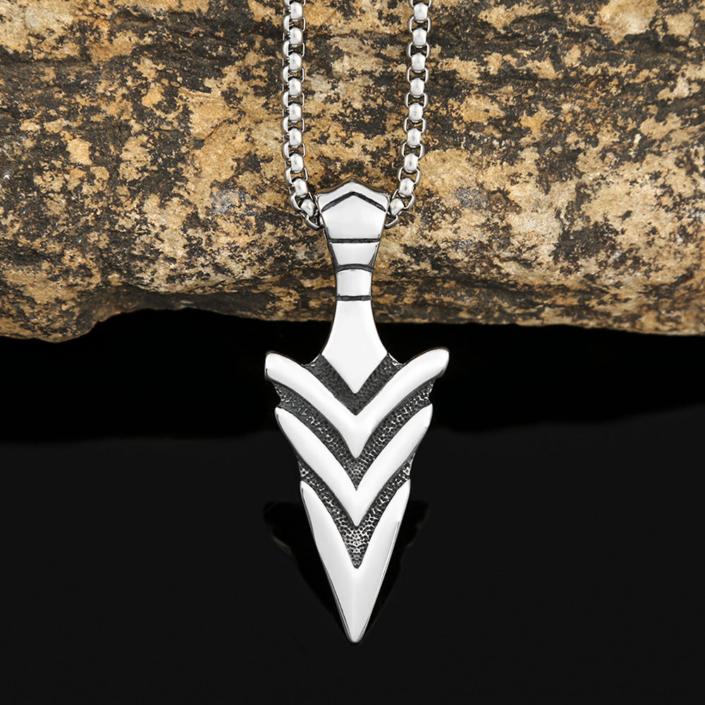 Triangle Spear Stainless Steel Necklace For Men