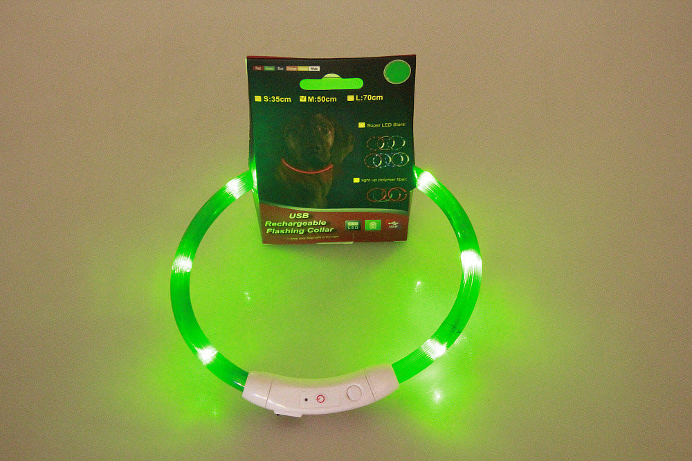 Husdjur blinkande krage USB uppladdningsbart glödande halsband Säkerhet krage Light upp krage för natt gång elektrisk hund krage neon