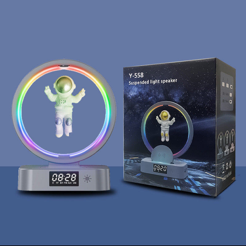 Magnetisk levitation Bluetooth-högtalare Astronaut Hem RGB Mini Radio TWS Ljudbox Utomhus trådlös subwoofer TF AUX USB