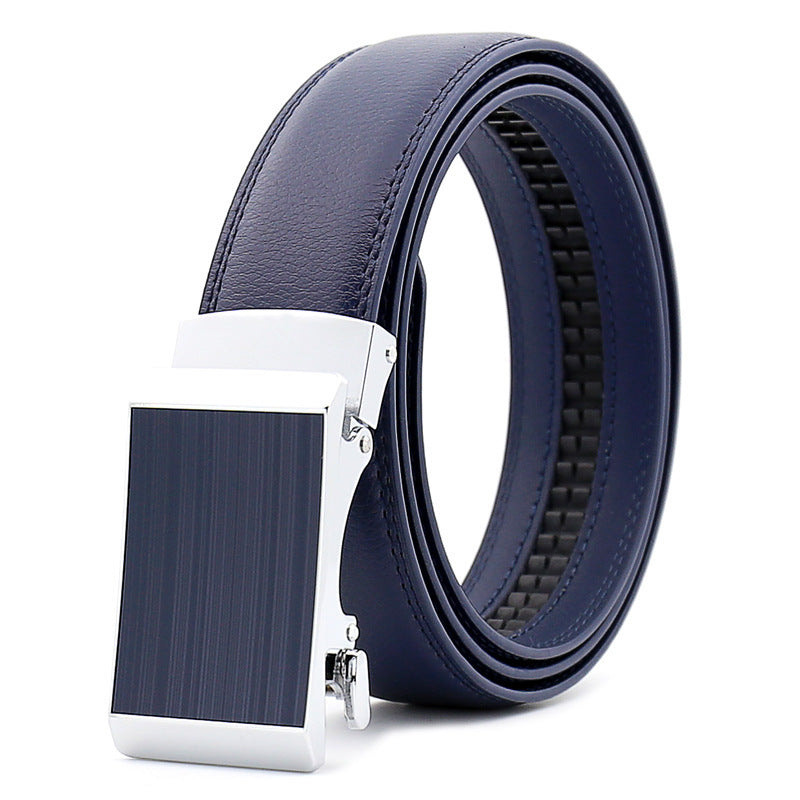 Men's Cowhide Alloy Automatic Buckle Business Casual Pant Belt - Effortless Professional