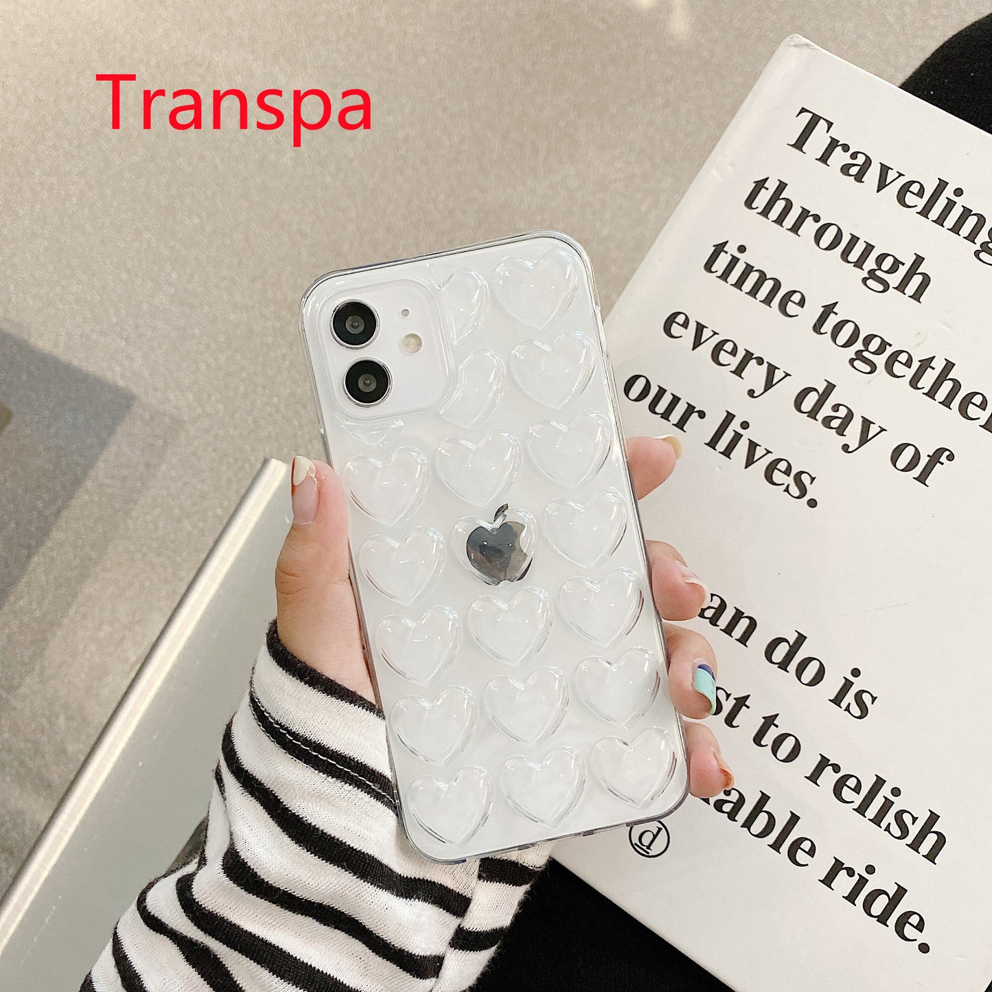 3D Love Heart Telefonfodral För iPhone X Cartoon Fodral För iPhone 7 8 6 6S Plus Mjukt TPU-skydd Bakstycke med snöre