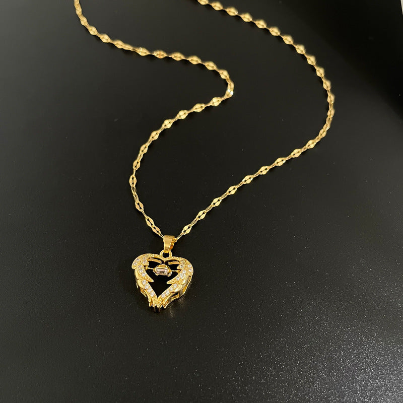 Kärlek Smart Halsband Kvinna Phenix Dans på himlen Kall stil Lyx temperament nyckelbenskedja