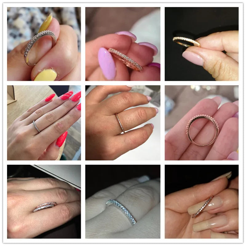 Thin Rings Brilliant Cubic Zircon