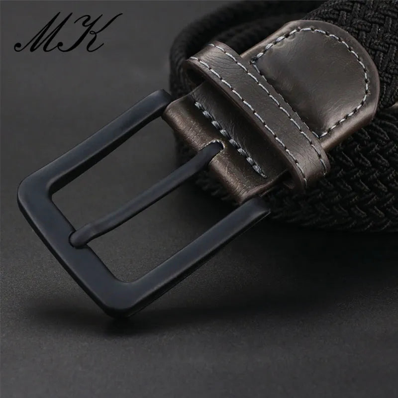 Ceintures en toile pour hommes, boucle ardillon en métal, sangle tactique militaire, ceinture élastique pour pantalons et Jeans