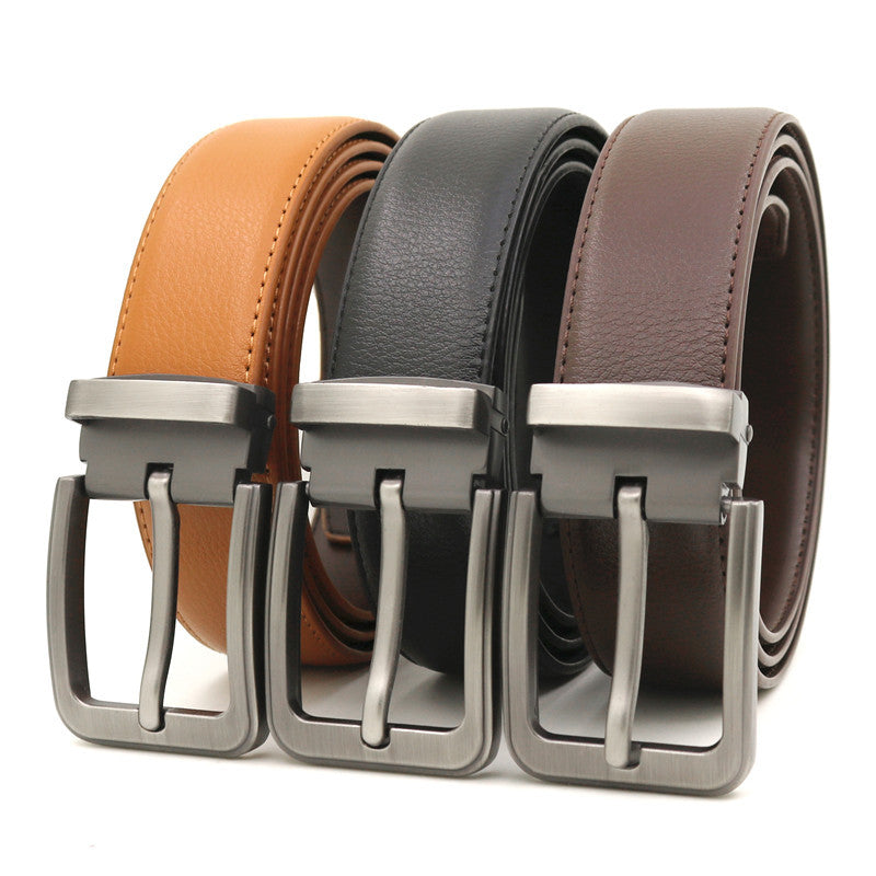 Men's Casual Pin Buckle Leather Belt - Relaxed Sophistication