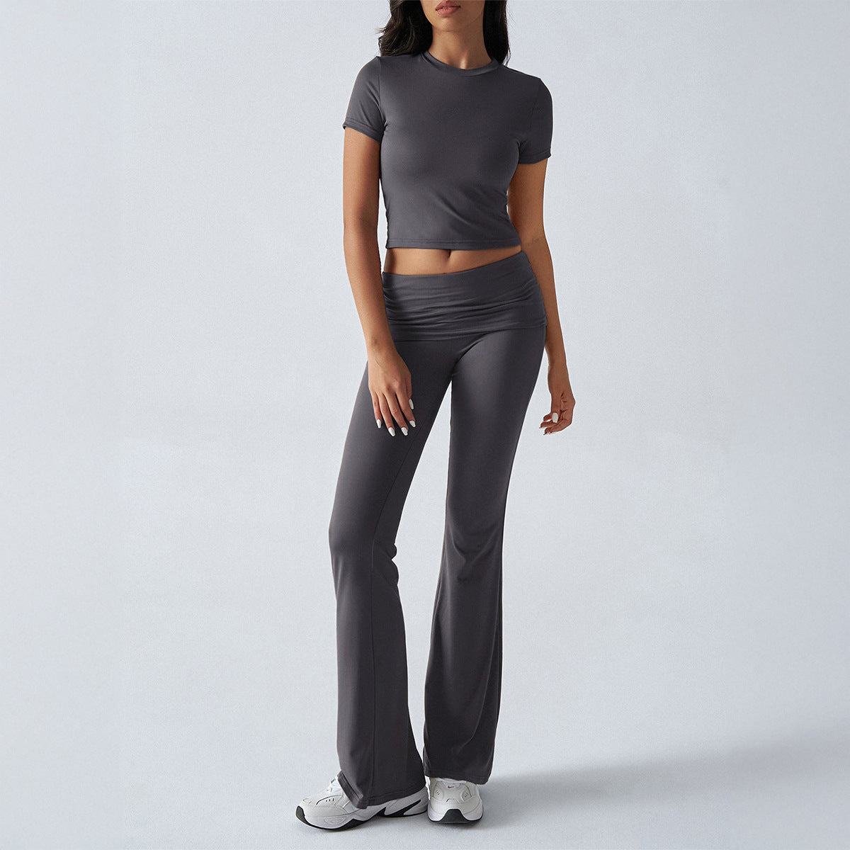 Avslappnad enfärgad Slim Fit kortärmad byxa kostym