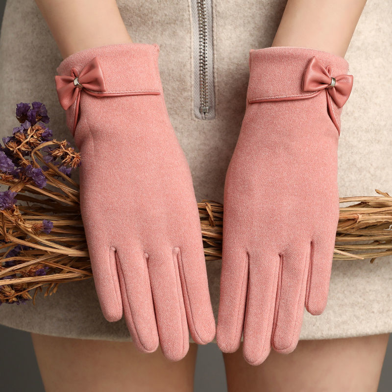 Fleecefodrade De Suede Rosetthandskar Pekskärm Varm Outdoor All-matching
