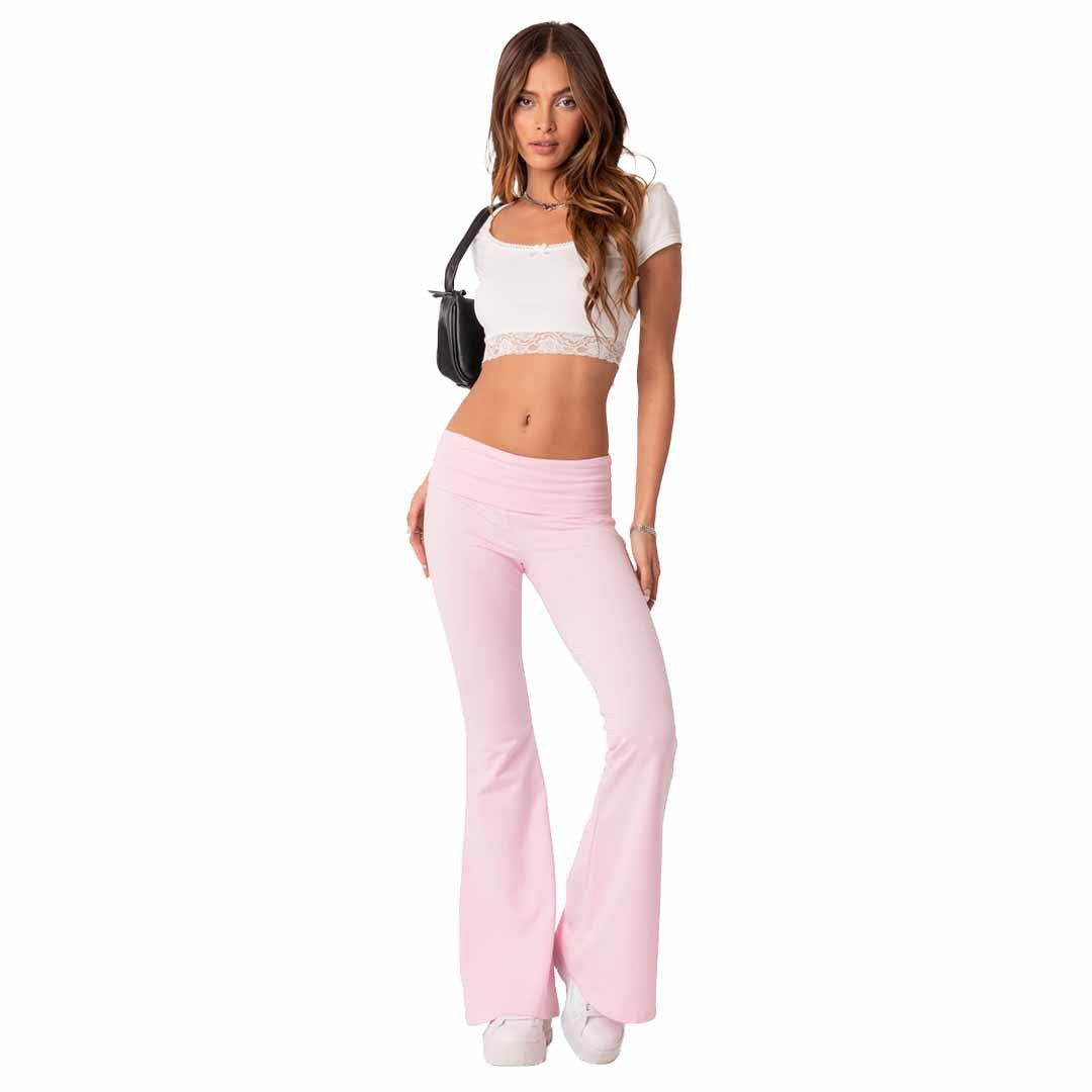 Pantalon à cloche taille basse pour femme