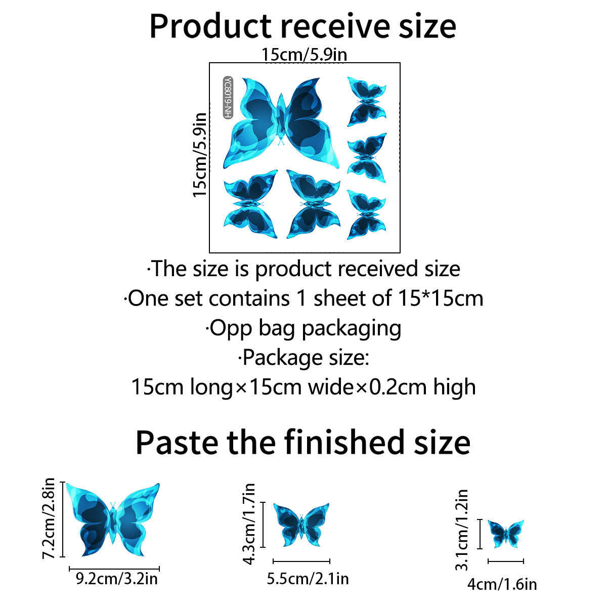Petit papillon lumineux bleu, autocollants lumineux pour chambre à coucher, salon, décoration de maison
