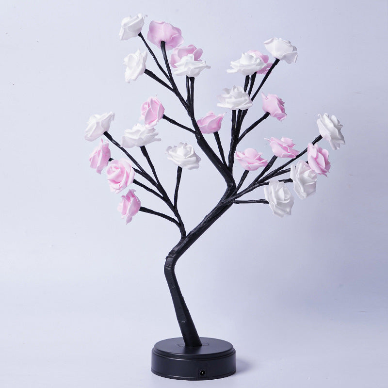 Bordslampa Blomma Träd Rose Lampor Fairy Skrivbord Nattlampor USB-drivna presenter till bröllop Alla hjärtans juldekoration