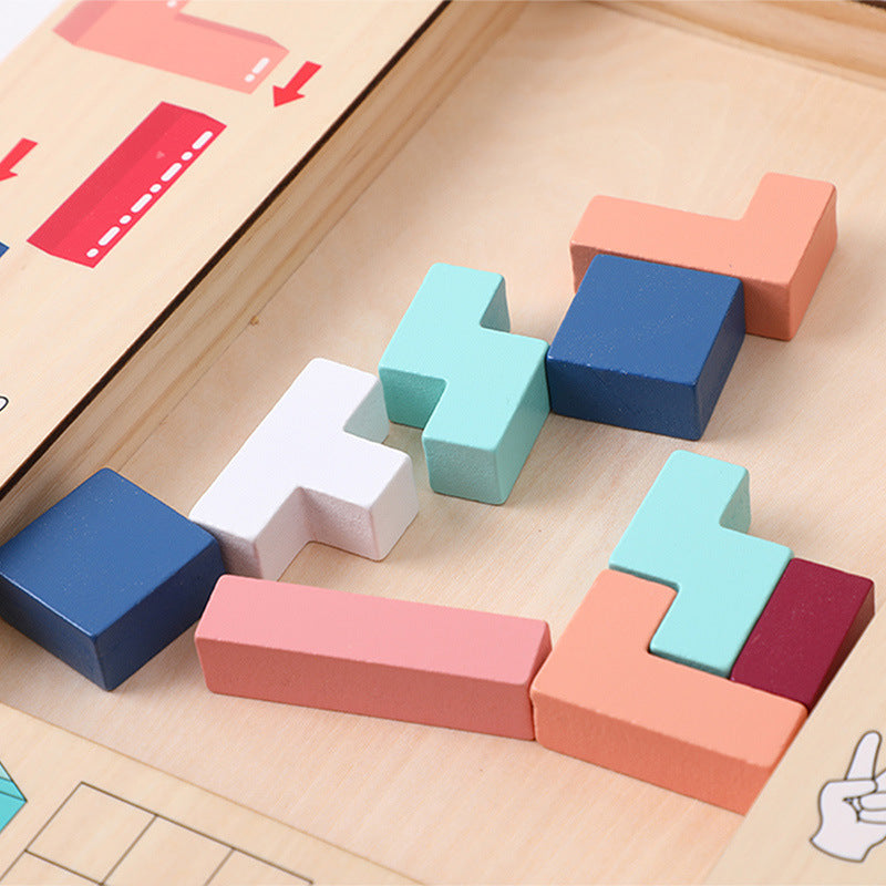 Puzzle éducatif en bois pour enfants, jouet en trois dimensions, éducation précoce