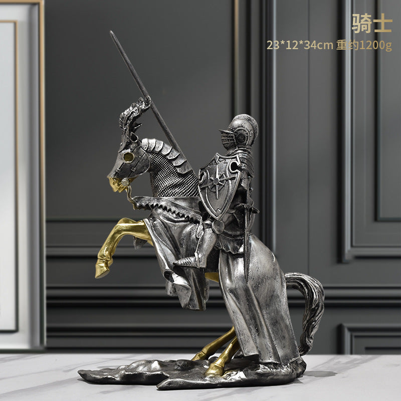 Ornements de chevalier rétro, décorations de bureau