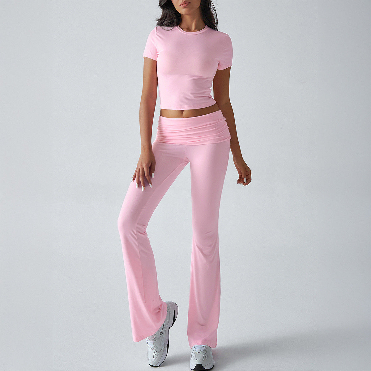 Avslappnad enfärgad Slim Fit kortärmad byxa kostym