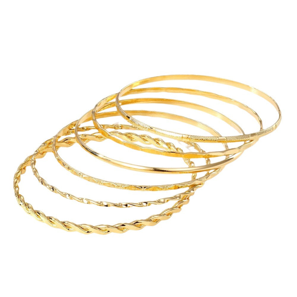 Bohemian Metal Chain Armband Set För Kvinnor Geometrisk Guld Färg Tjock länkkedja Armband Kvinnliga Modesmycken