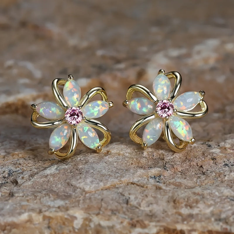 Cherry Blossom Stud Earrings - Fashion Jewelry
