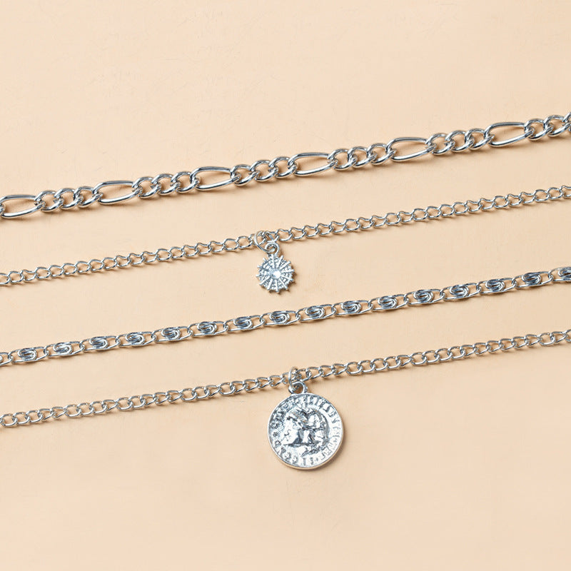 Chunky Gold Halsband Chunky Charm Halsband För Kvinnor Layered Guld Halsband För Kvinnor Silver Mynt Halsband Smycken Presenter För Kvinnor