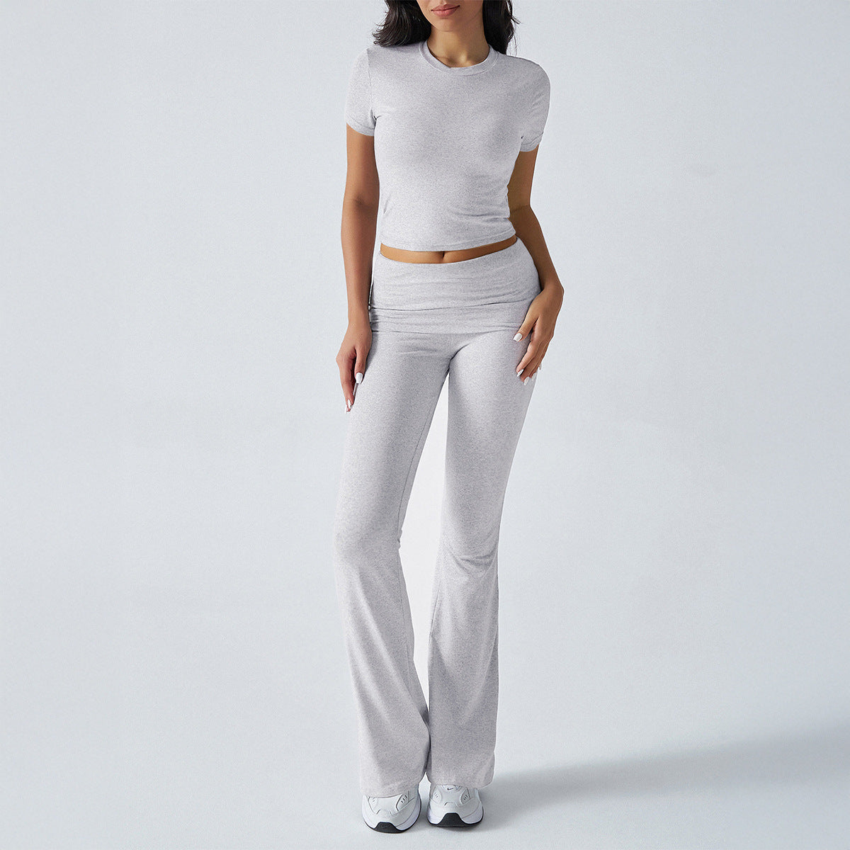 Avslappnad enfärgad Slim Fit kortärmad byxa kostym