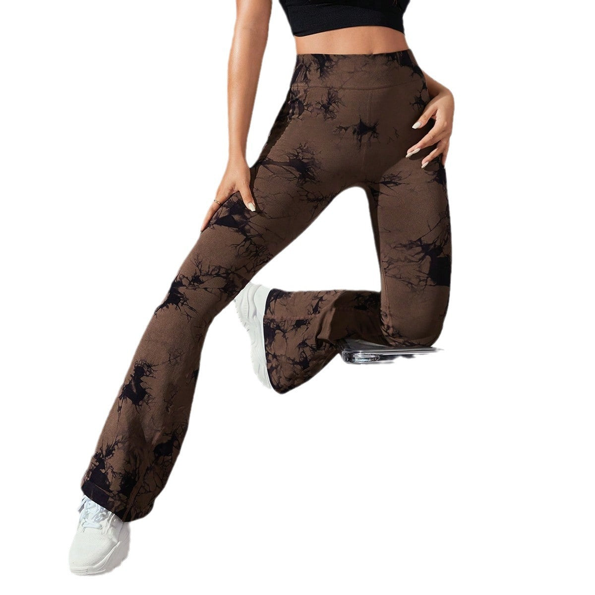 Tie-dyed Bell-bottom Pants Seamless Knitted Hip Lifting - Artistic Flow