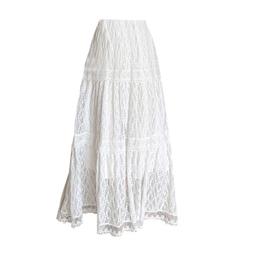 Design Embroidered White Lace Skirt
