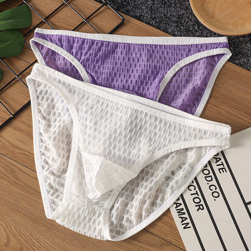 Men's Low Waist Transparent Visual Underwear