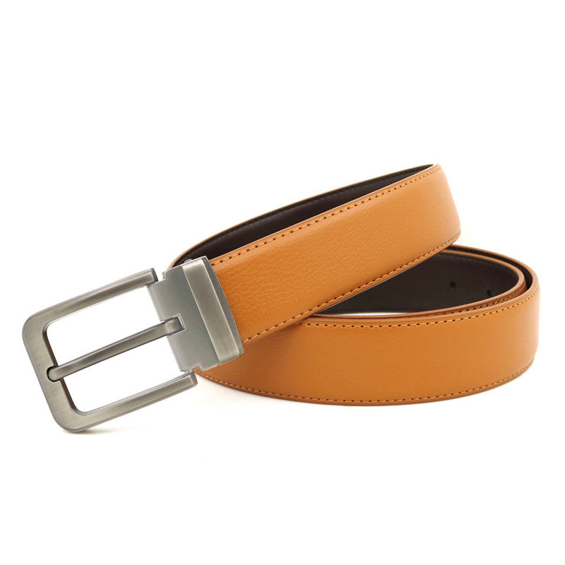 Men's Casual Pin Buckle Leather Belt - Relaxed Sophistication