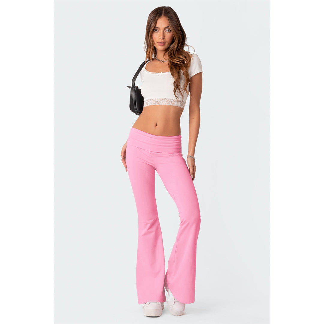 Pantalon à cloche taille basse pour femme