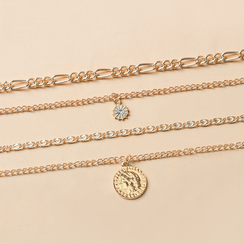 Chunky Gold Halsband Chunky Charm Halsband För Kvinnor Layered Guld Halsband För Kvinnor Silver Mynt Halsband Smycken Presenter För Kvinnor
