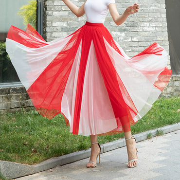Women's Fashion Special Multicolor New Mesh Skirt