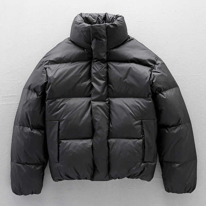 Doudoune noire à col montant pour homme