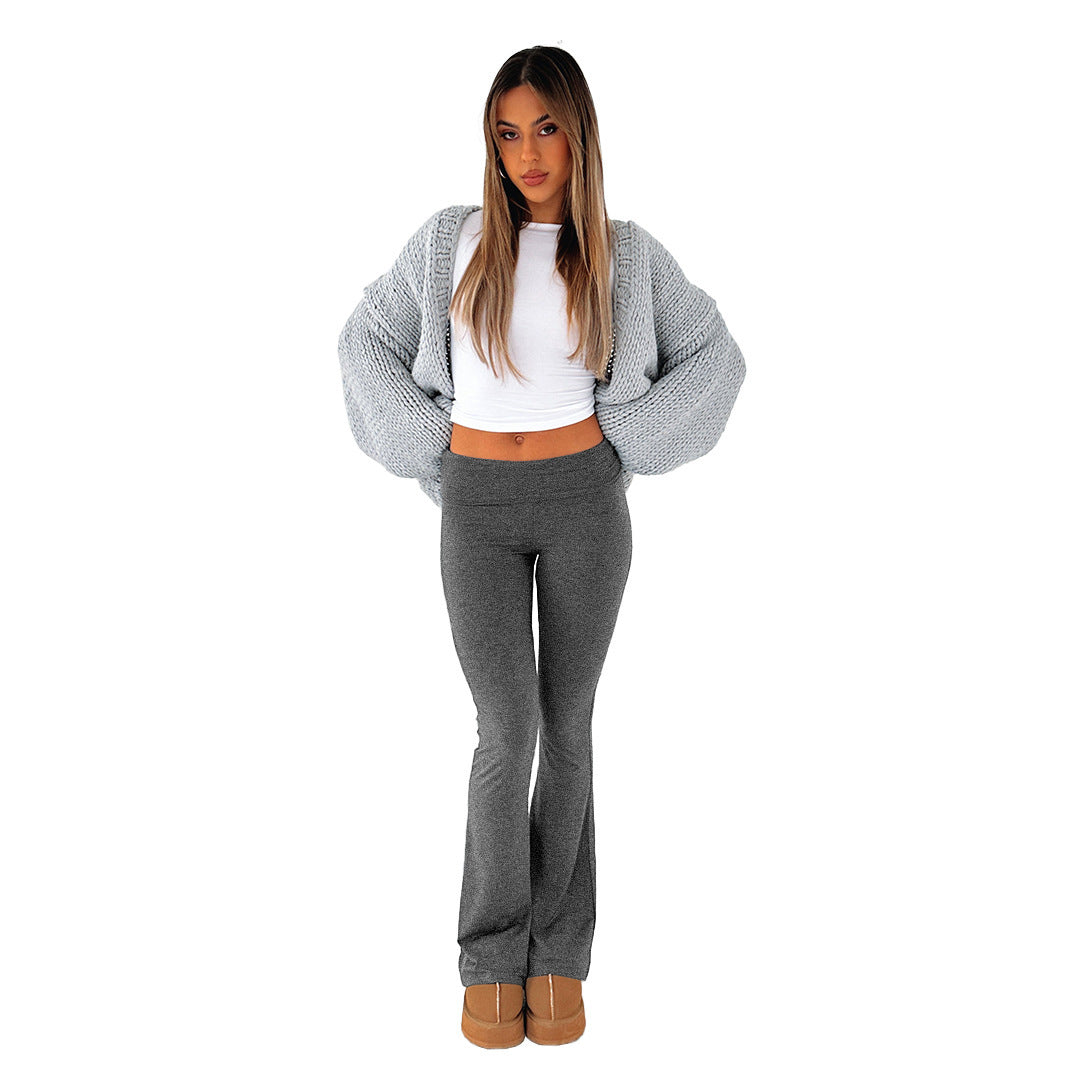 Pantalon à cloche taille basse pour femme