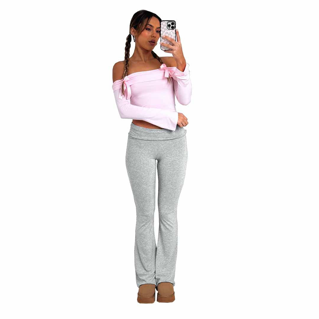 Pantalon à cloche taille basse pour femme