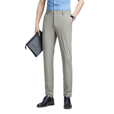 Men's Ice Silk Stretch Breathable Solid Color Trousers