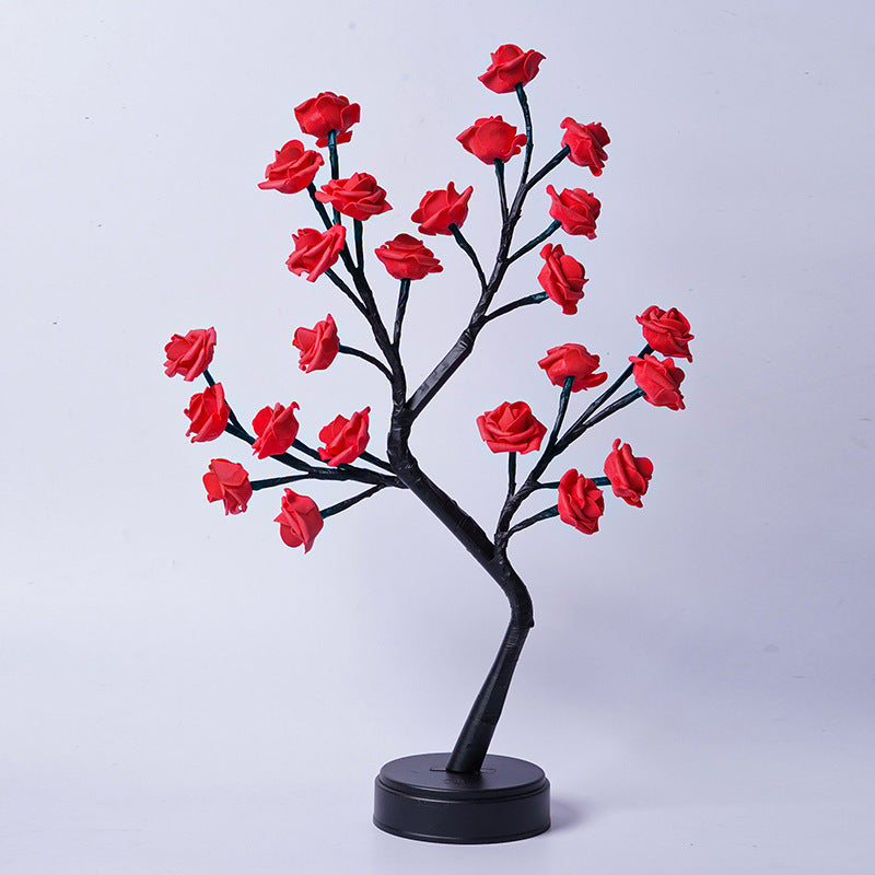 Bordslampa Blomma Träd Rose Lampor Fairy Skrivbord Nattlampor USB-drivna presenter till bröllop Alla hjärtans juldekoration