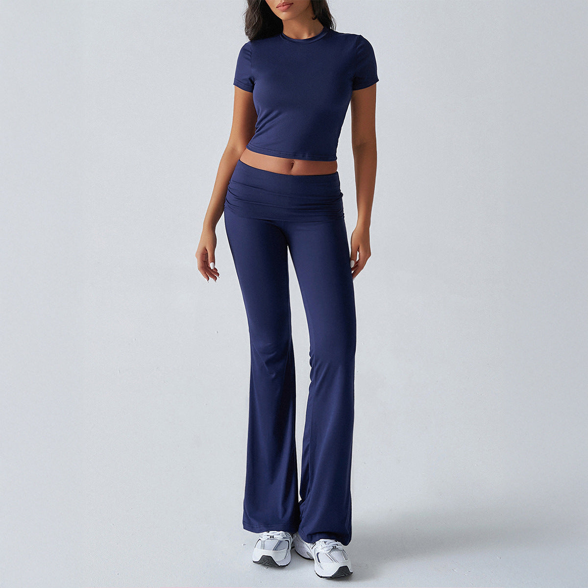 Avslappnad enfärgad Slim Fit kortärmad byxa kostym
