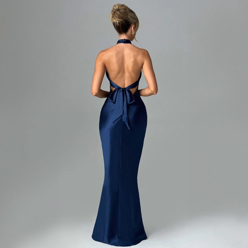 Sommarmode Elegant Rygglös Ärmlös Klänning