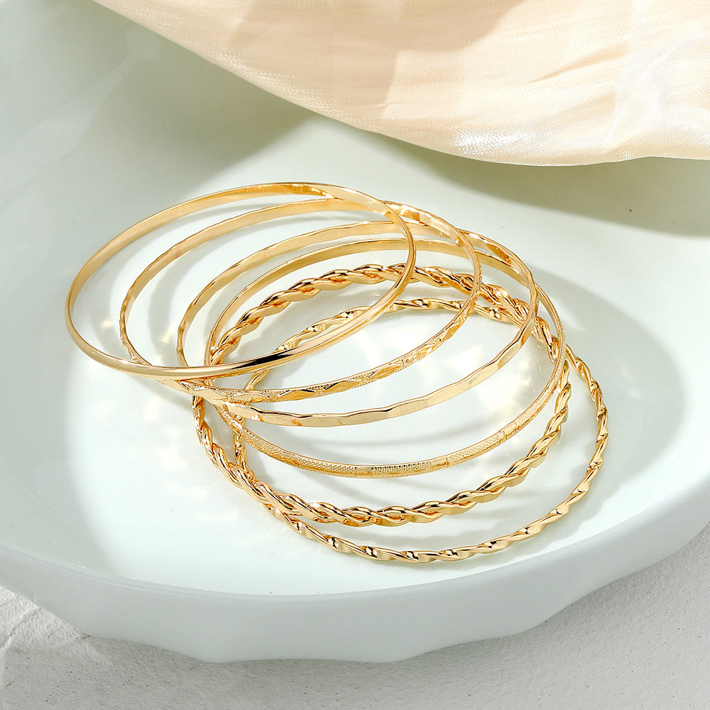 Bohemian Metal Chain Armband Set För Kvinnor Geometrisk Guld Färg Tjock länkkedja Armband Kvinnliga Modesmycken