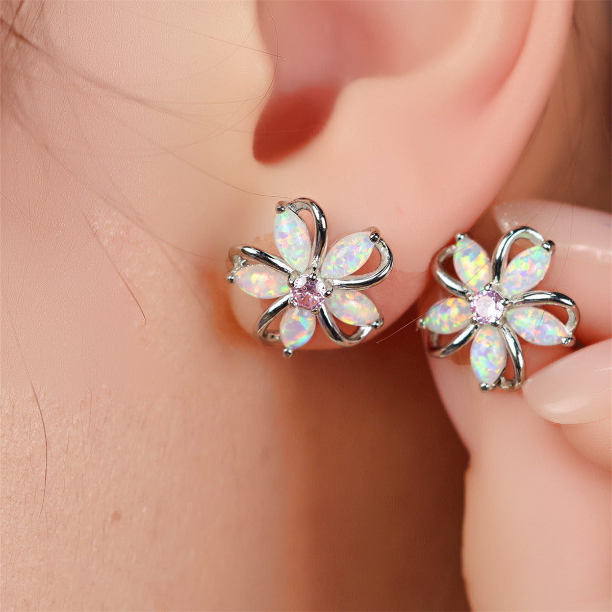 Cherry Blossom Stud Earrings - Fashion Jewelry