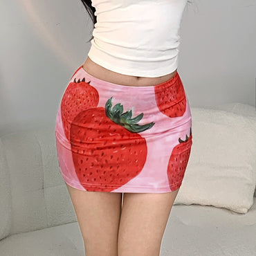 Women's Fashion Fruit 3d Printing Short Skirt