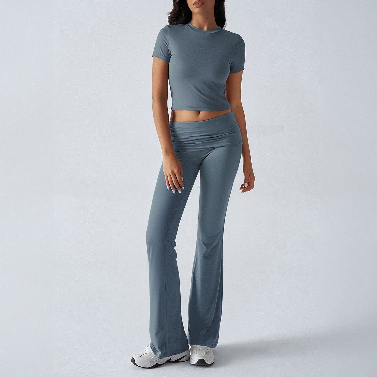 Avslappnad enfärgad Slim Fit kortärmad byxa kostym