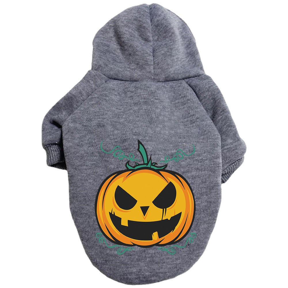 Vêtements de pull à motif de chien citrouille d'Halloween