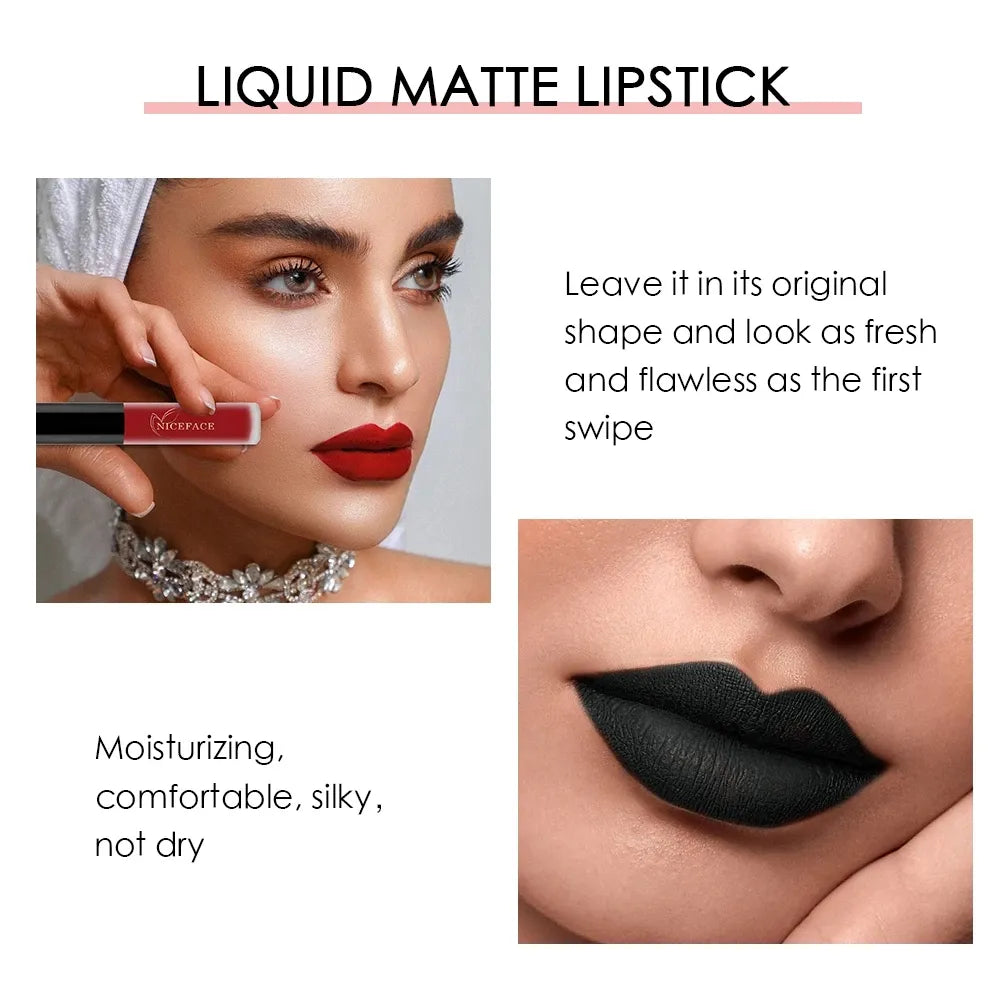 34 Color Lip Gloss Waterproof Nude Matte Liquid Lipstick Moisturizing Long Lasting Lipgloss Lip Makeup Beauty Cosmetics