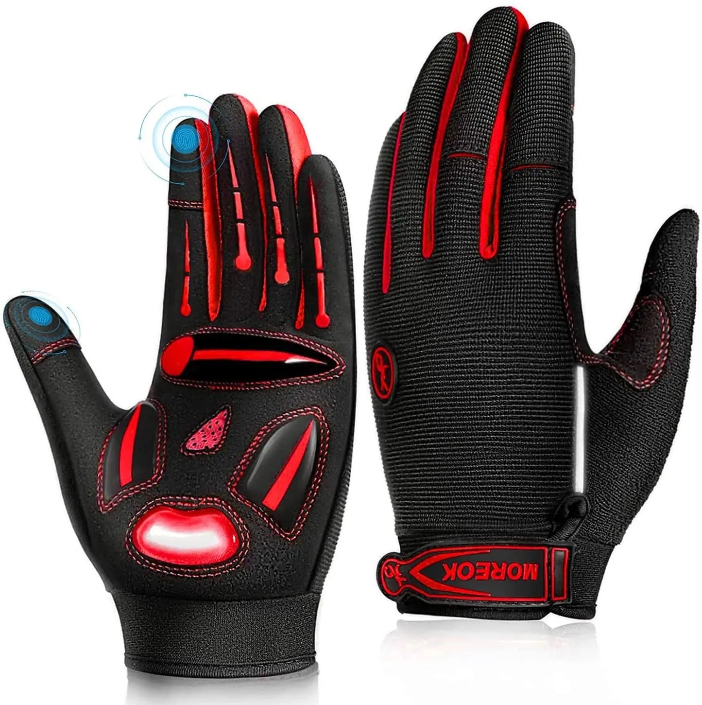MOREOK Bike Gloves 5MM Liquid Gel Pad Bicycle Gloves Shockproof Mountain Bike Gloves DH Road Biking Cycling Gloves for Men Women