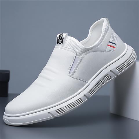 Herrskor Svart Vit Flats Walking Skor