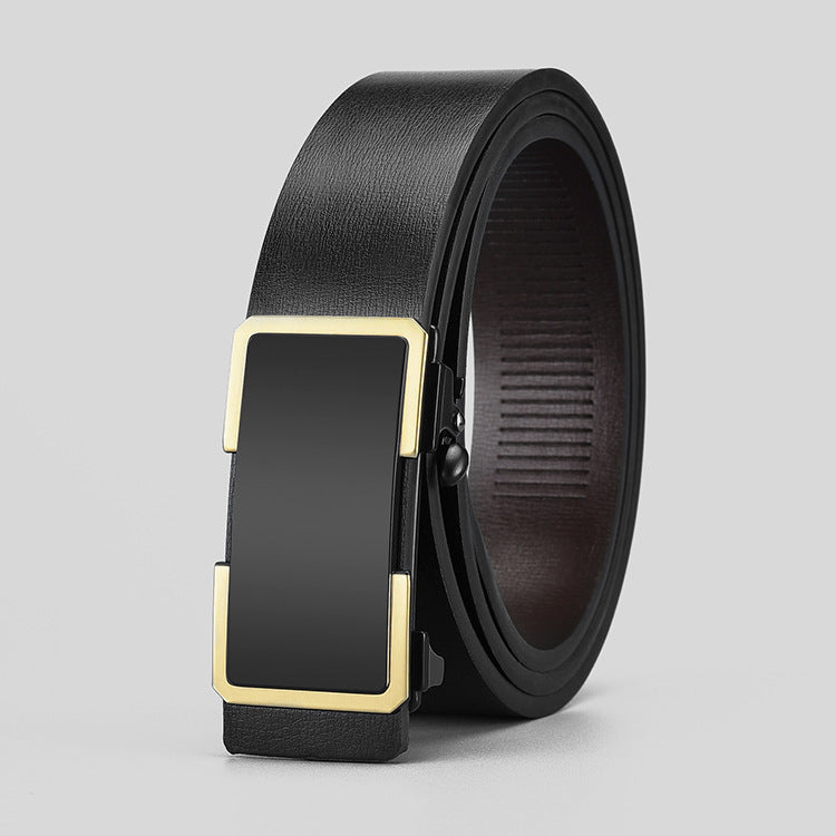 Men's Toothless Automatic Buckle Belt Business Casual Two-Layer Cowhide - Seamless Sophistication