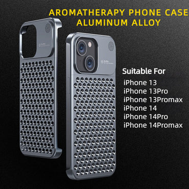 Coque de téléphone en alliage d'aluminium pour 14 13 Pro Max Plus, creuse, Dissipation thermique, Anti-chute, corps complet, antichoc