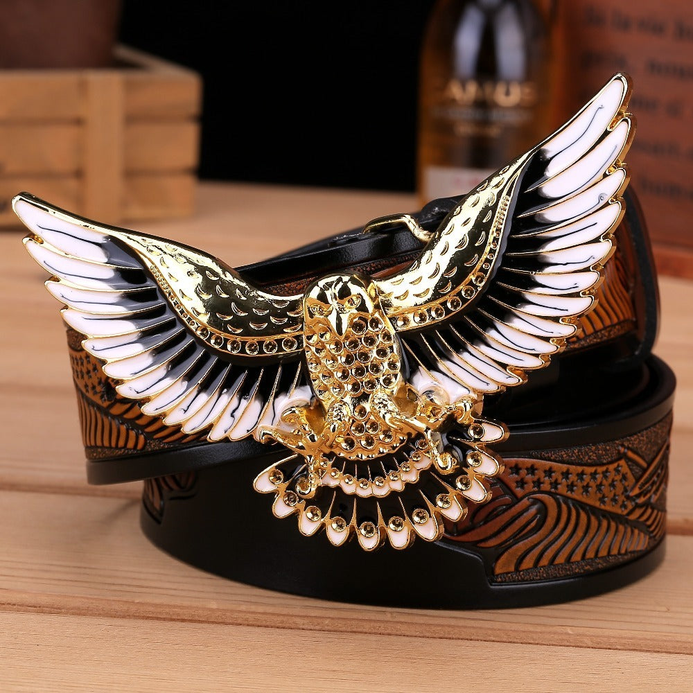 Men's Fashion Eagle Leather Belt - Commanding Presence
